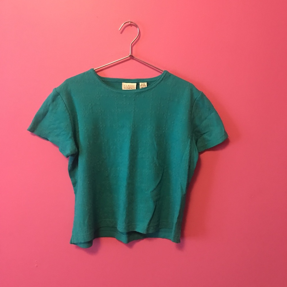 vintage teal crop top